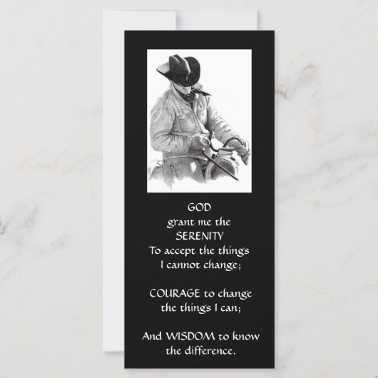 COWBOY, HORSE: ART: SERENITY PRAYER (Front)