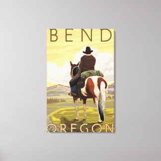Cowboy & Horse - Bend, Oregon Canvas Print