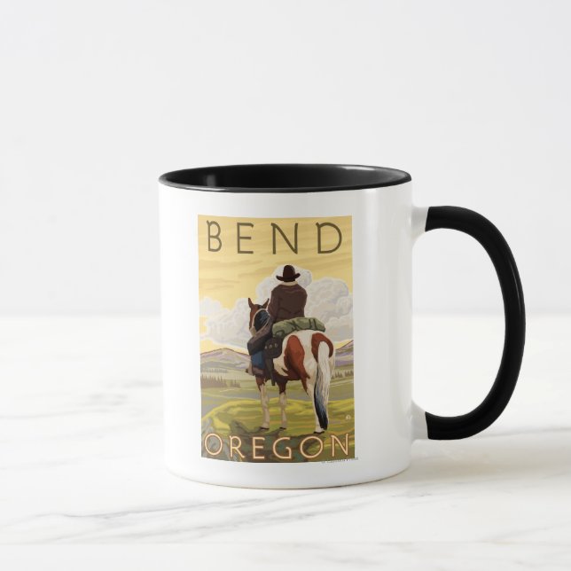 Cowboy & Horse - Bend, Oregon Mug (Right)