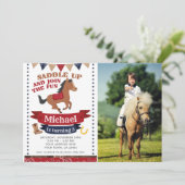 Cowboy, Horse Birthday Invitation with Photo (Standing Front)