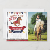 Cowboy, Horse Birthday Invitation with Photo (Front)