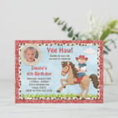 Cowboy Horse Birthday Party Invitation (Standing Front)