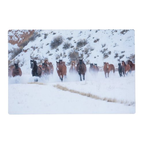 Cowboy Horse Drive  Hideout Ranch Shell Wyoming Placemat