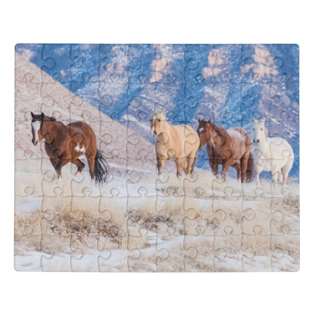 Cowboy Horse Drive on Hideout Ranch Jigsaw Puzzle (Puzzle Horizontal)