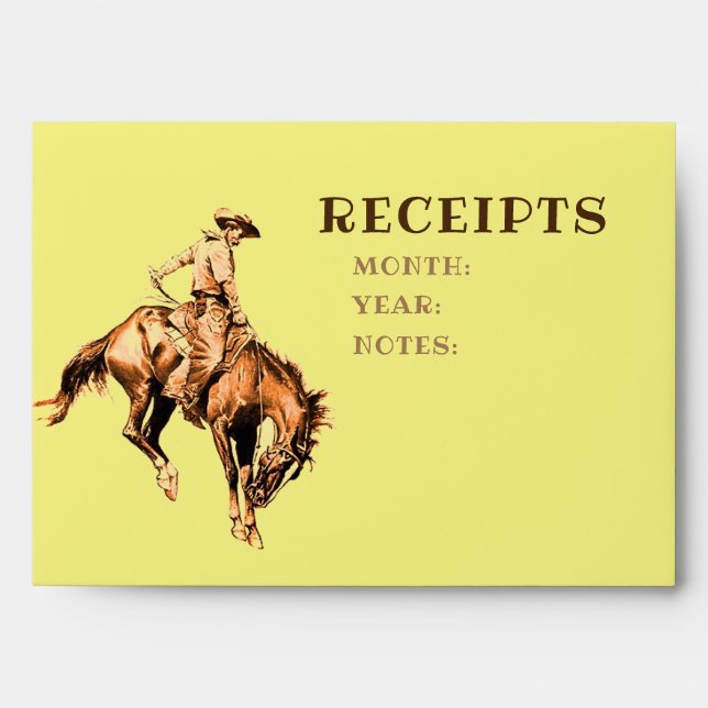 Cowboy Horse Household Finances Receipt Envelopes (Front)