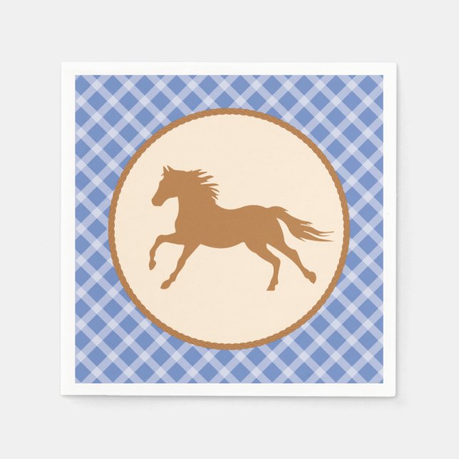 Cowboy Horse Kid's Birthday Party Theme Napkins (Front)