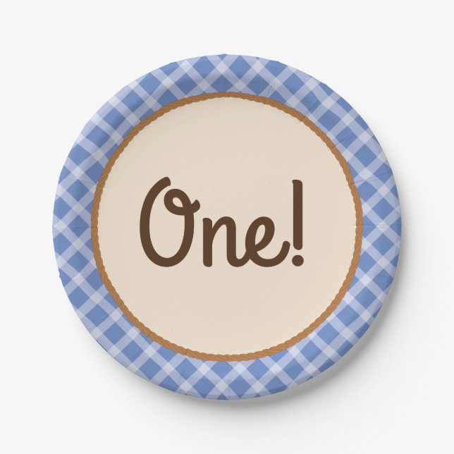 Cowboy Horse Kid's Birthday Party Theme Paper Plates (Front)