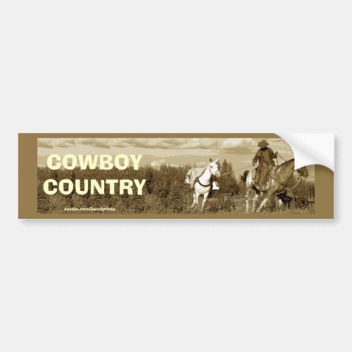 Cowboy Horse  Mule Bumper Sticker