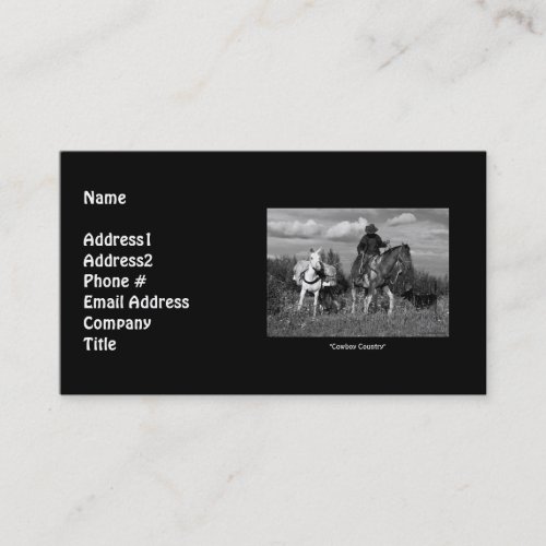Cowboy Horse  Mule Business Card
