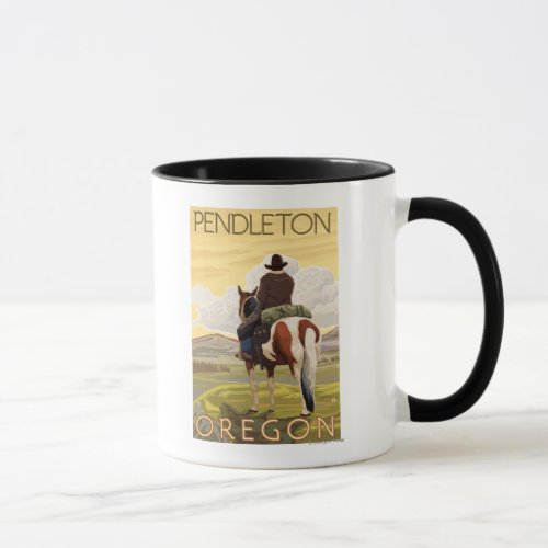 Cowboy  Horse _ Pendleton Oregon Mug