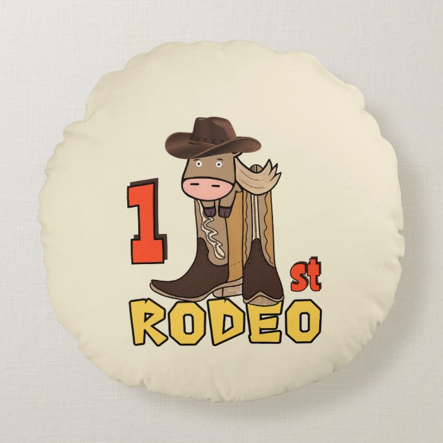 Cowboy horse round pillow (Front)