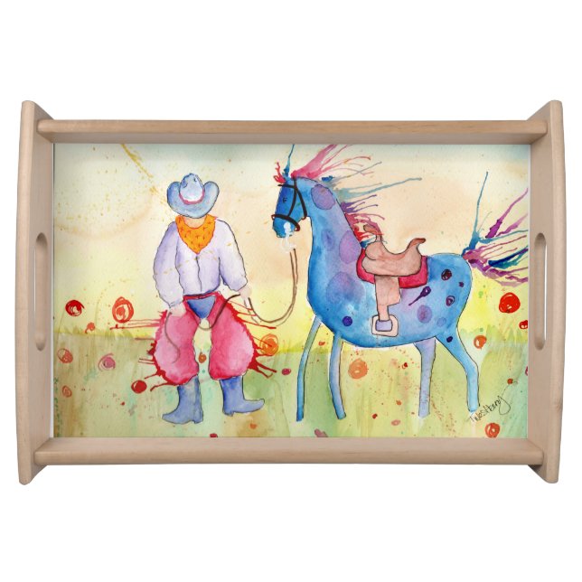 Cowboy & Horse Serving Tray (Front)