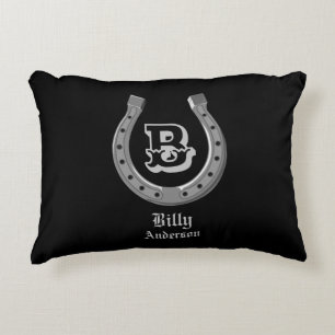 Cowboy Horse Shoe Personalized Monogram Accent Pillow