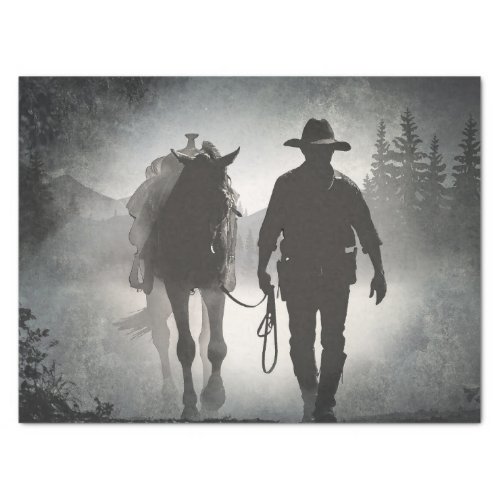 Cowboy Horse Silhouette Tissue Paper