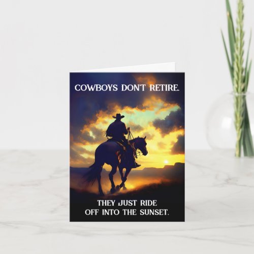 Cowboy Horse  Sunset Retirement  Invitation