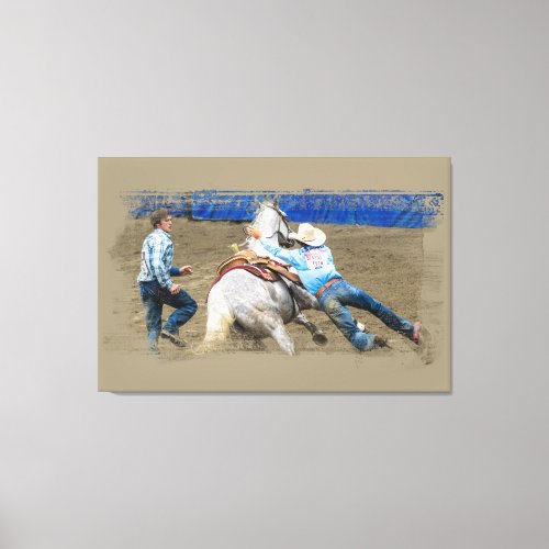  Cowboy Horse Western AR22 Rodeo Vintage Canvas