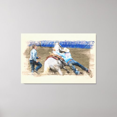  Cowboy Horse Western AR22 Rodeo Vintage Canvas Print