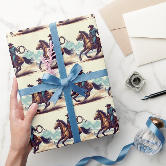 Cowboy Horse Wrapping Paper, Western Gift Wrap (Gifting)