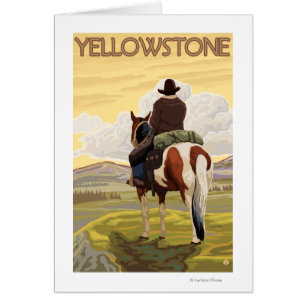 Cowboy & Horse - Yellowstone National Park Cards