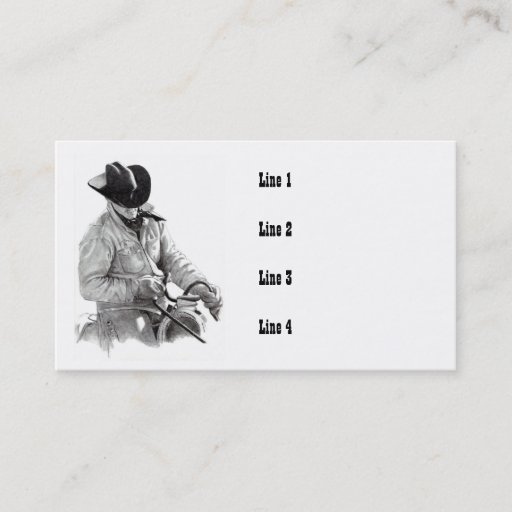 Customizable COWBOY/HORSEBACK/ART BUSINESS CARDS