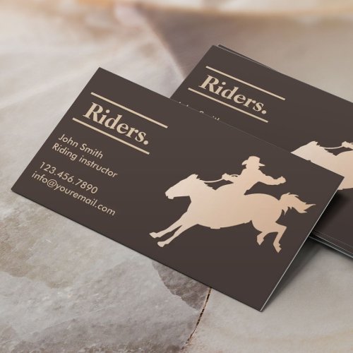 Stylish Cowboy Horseback Riding Business Card