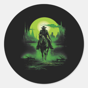 Cowboy Horseck Riding Saloon Gunfight Sheriff 1 Classic Round Sticker
