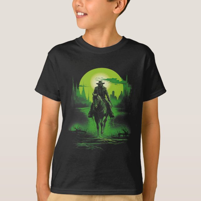 Cowboy Horseck Riding Saloon Gunfight Sheriff 1  T-Shirt (Front)