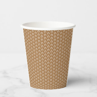 Cowboy Horseshoe Brown Pattern Baby Shower Party Paper Cups