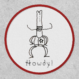 Cowboy Howdy Cartoon Drawing Doodle Patch