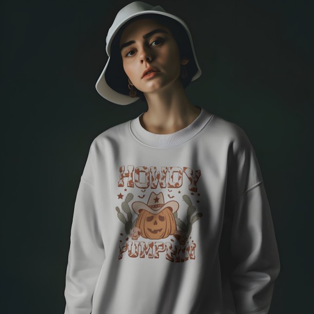 Cowboy "Howdy Pumpkin" Cute Halloween Western T-Shirt (Creator Uploaded)