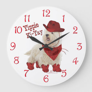 Cowboy in Boots Large Clock
