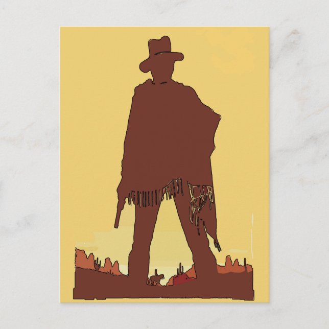 Cowboy in Desert, add text Postcard (Front)