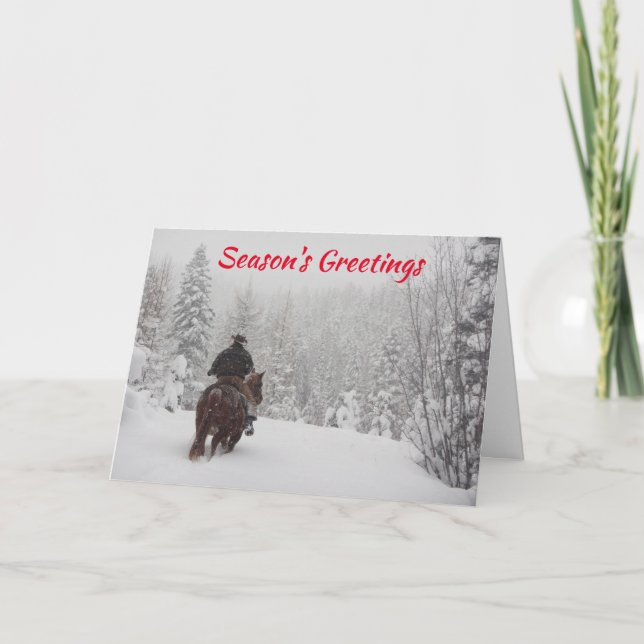 Cowboy in the Snow Ranch Christmas Cards (Front)
