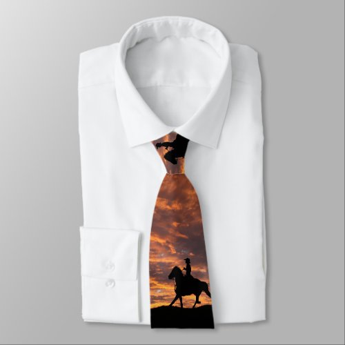 Cowboy in the sunset tie