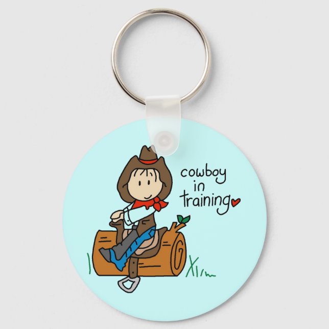 Cowboy in Training Tshirts and Gifts Keychain (Front)