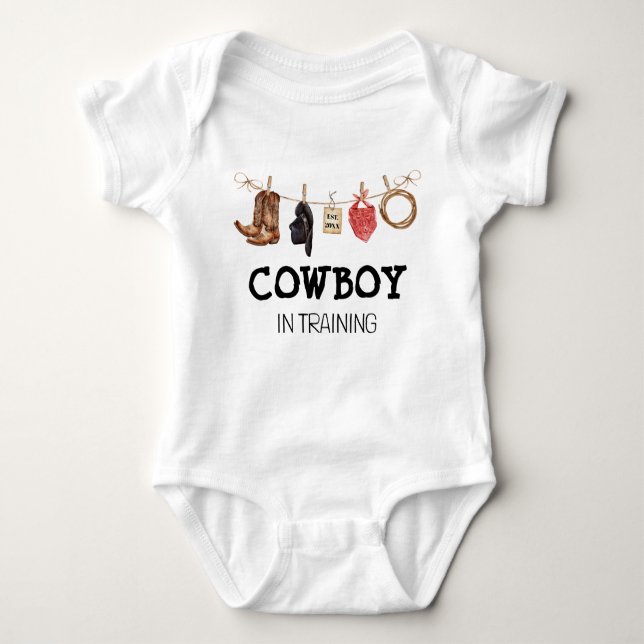 Cowboy in Training Western Country Baby Bodysuit (Front)