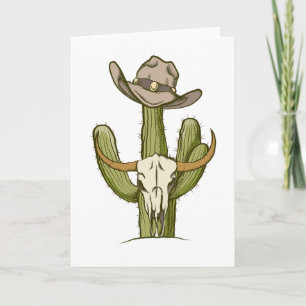 Cowboy In Westen Cactus Yeehaw Gift Ideas Letterpress Thank You Card