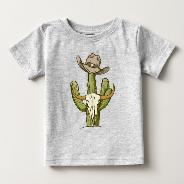 Cowboy In Westen Cactus Yeehaw Gift Ideas T-Shirt (Front)