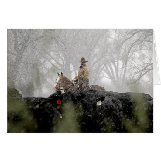 Cowboy in Winter Cards (Front Horizontal)