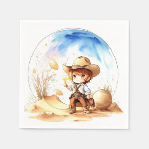 Cowboy-Inspired Theme Baby Boy Shower Napkins