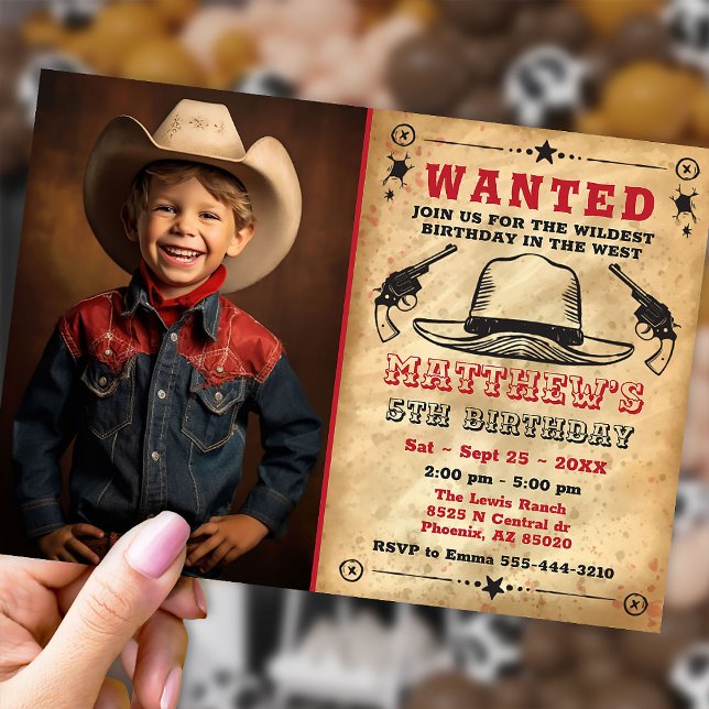 Cowboy invitation with Photo, Western Birthday  (Creator Uploaded)