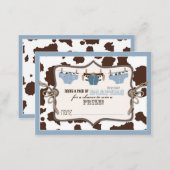 Cowboy Jeans and Chaps Diaper Raffle Ticket Enclosure Card (Front/Back)