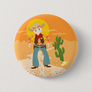 Cowboy kid birthday party button