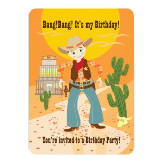 Cowboy kid birthday party card