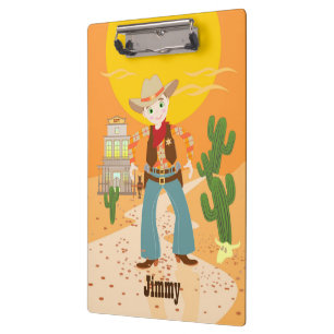 Cowboy kid birthday party clipboard