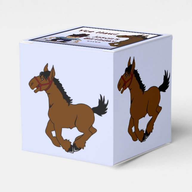 Cowboy Kid Birthday Party Favor Box (Front Side)