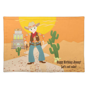 Cowboy kid birthday party placemat