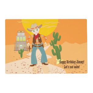 Cowboy kid birthday party placemat
