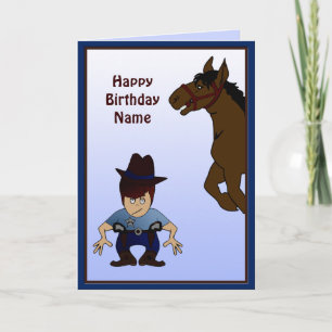 Cowboy Kid Custom Birthday Card