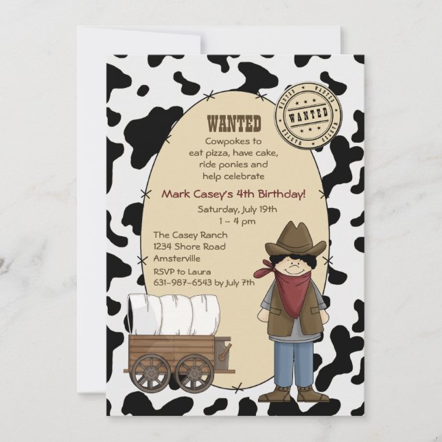Cowboy Kid Invitation (Front)